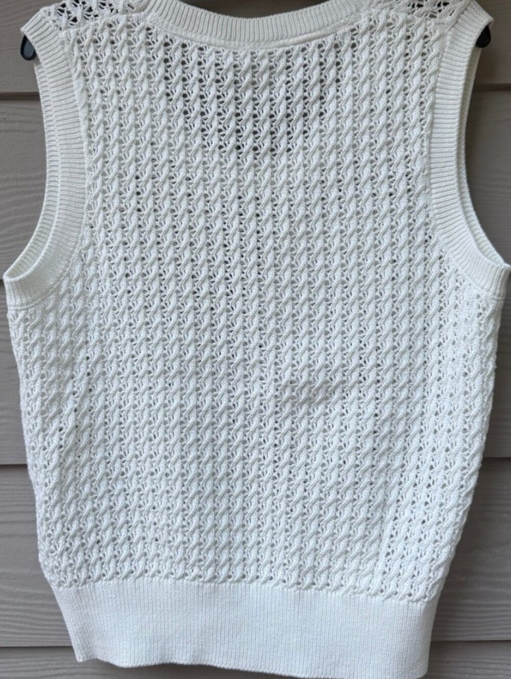 Varley Ferns Open Knit tank In Snow White Size L - Picture 10 of 10